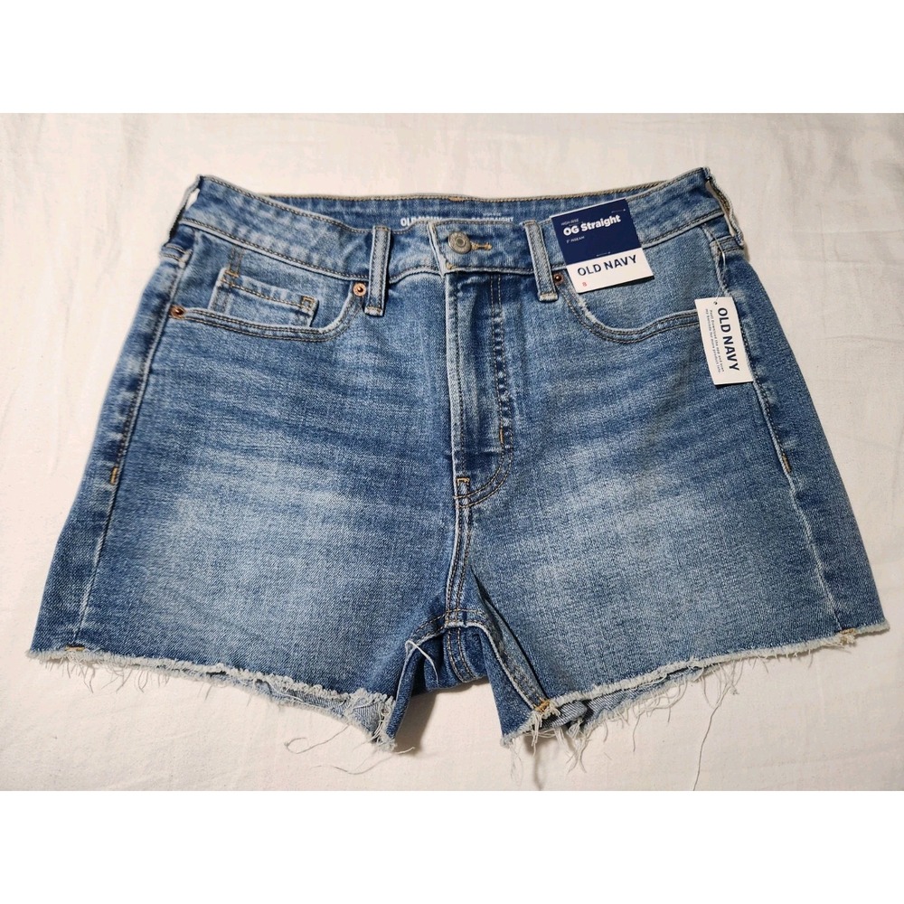 Old Navy‎ Women's High-Rise OG Straight Blue Jeans Denim Shorts Size 8